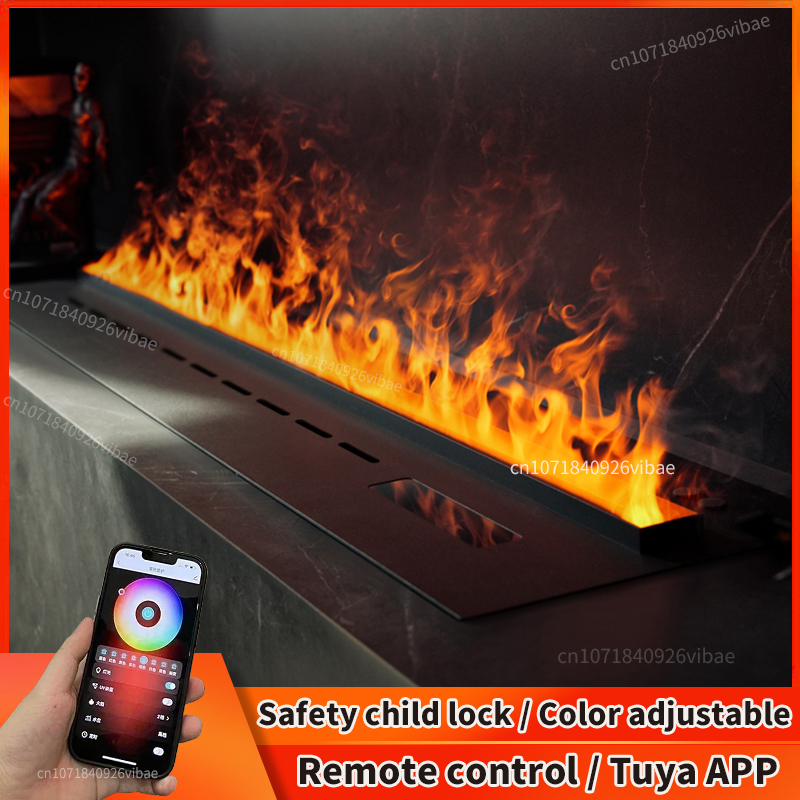 Smart 3D Atomized Fireplace ECO Water Vapor Mist with Colorful LED Flame Intelligent Electric Fireplace for Indoor Home Decor