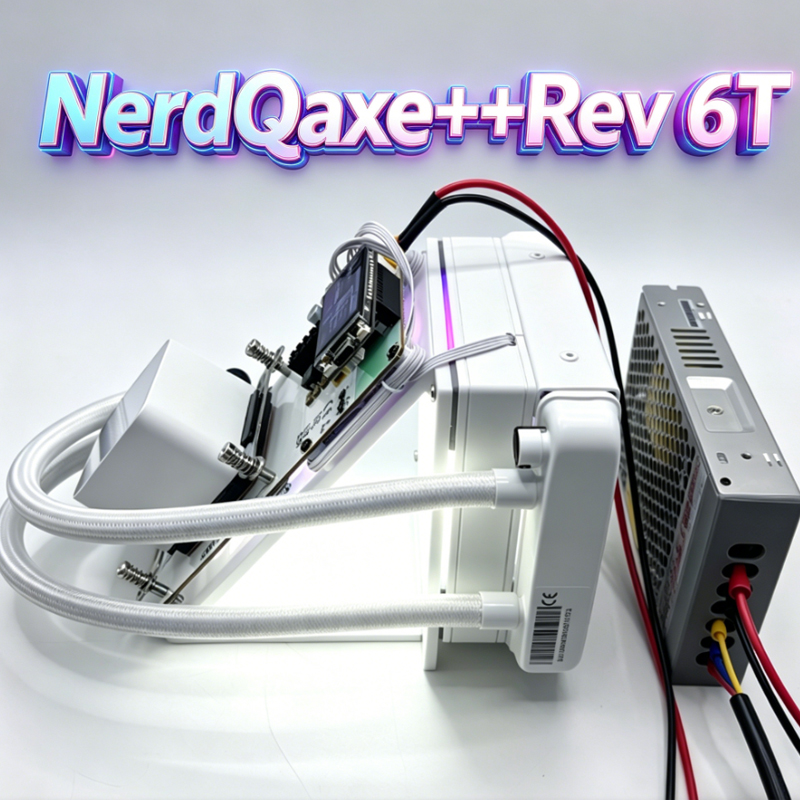 新しい Bitcion マイナー NerdQaxe ハイドロ Rev 6.1 6TH/s 100 ワット REV6 BTC マイニングマシン BM1370 チップ Sha-256 アルゴリズム電源