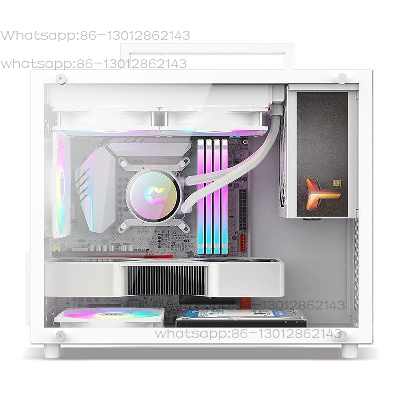 S9 シャーシ M-ATX コンピュータデスクトップ空のホストケース白 240 水冷側透明ポータブルミニデスクトップ