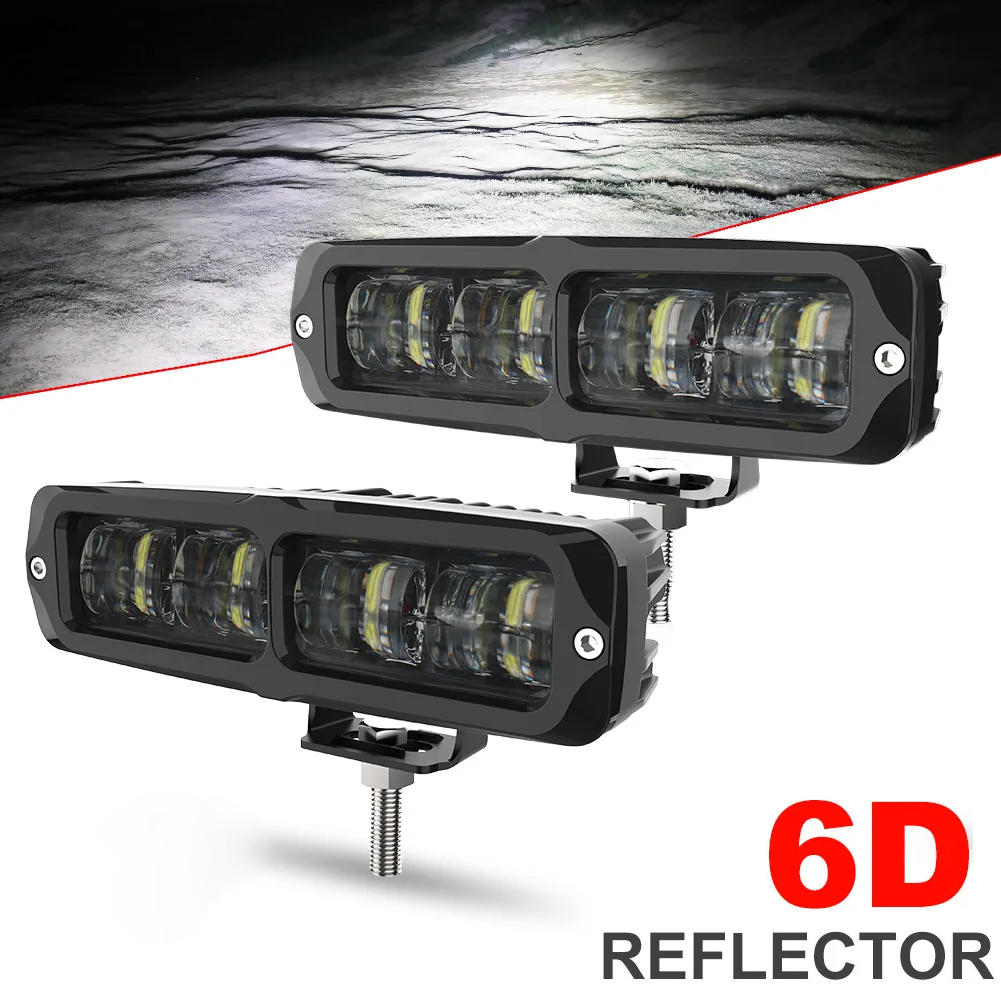 NAO 6D LED ライトバー 6 インチ 30 ワット LED ワークライトホワイトフォグランプ車オートバイオフロード 4X4 Uaz ATV トラックトラクター 12V 24V