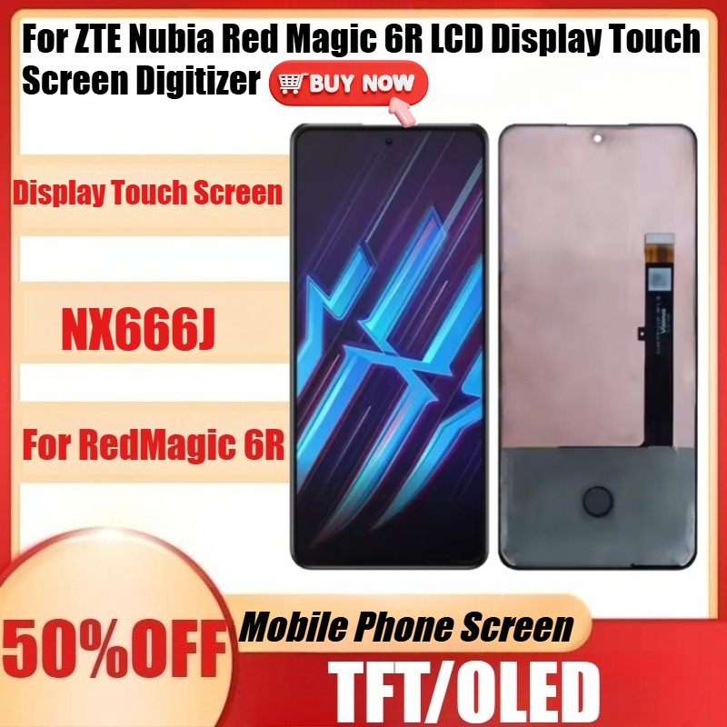 新しい TFT/OLED ため ZTE ヌビアレッドマジック 6R 液晶ディスプレイタッチスクリーンデジタイザ RedMagic 6r NX666J 液晶指紋