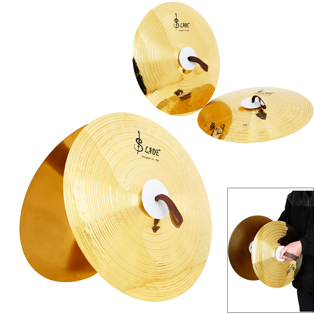 1 ペア銅シンバル合金パーカッションマウントシンバルバンド打楽器フィンガーロープ付きステージパーティー音楽おもちゃ