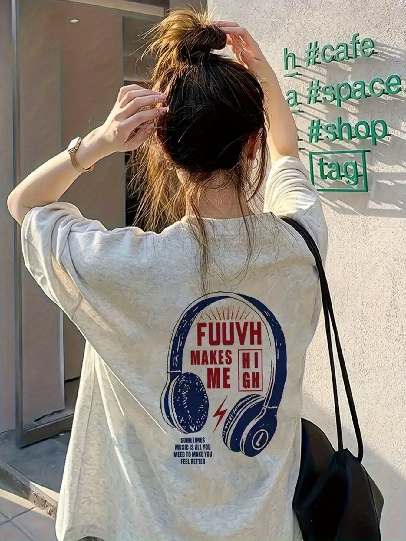 2026 夏の女性のヴィンテージ音楽テーマ Tシャツ綿と通気性半袖ストリート特大ルーズカジュアル