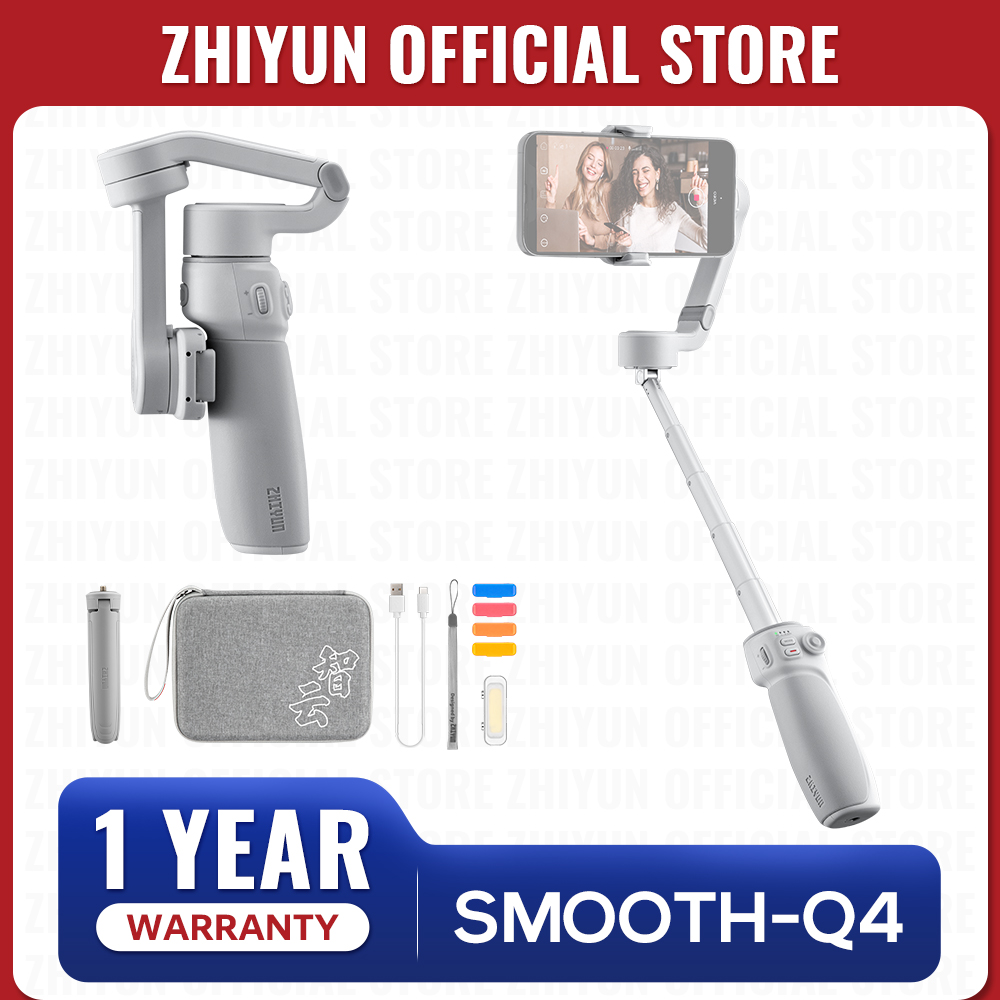 ZHIYUN 公式スムーズ Q4 スマートフォンジンバル 3 軸ハンドヘルドスタビライザー電話ジンバル内蔵延長ロッド iPhone/Android 用