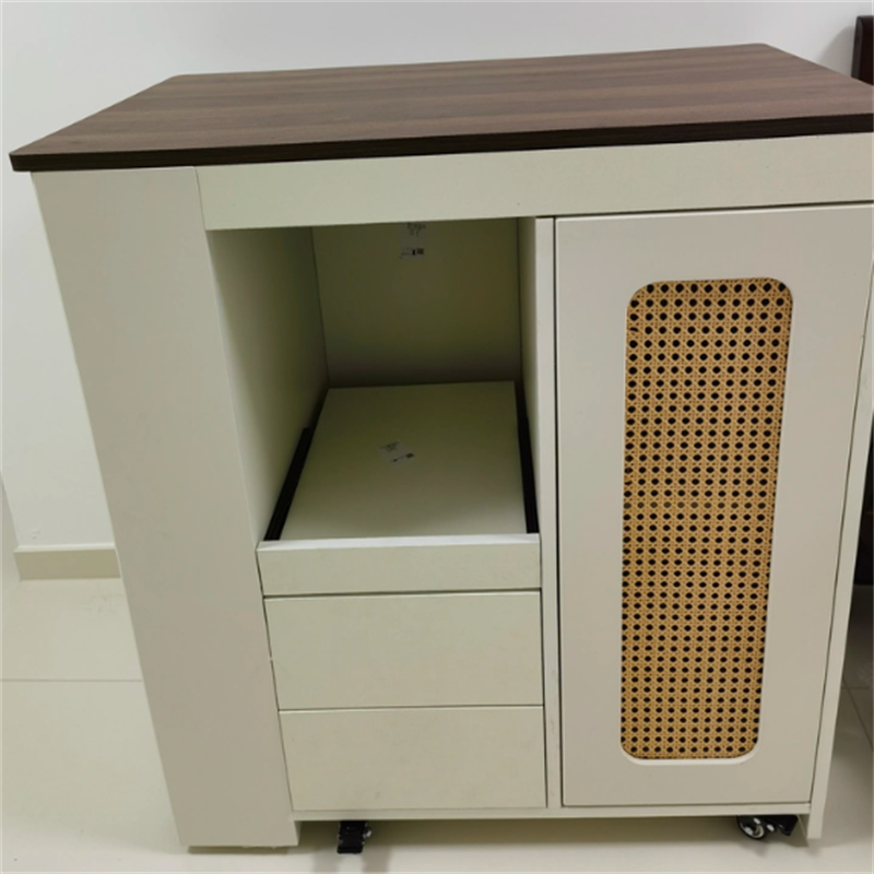 無垢材キッチンアイランドカート北欧スタイルモバイルダイニングバーテーブルサイドボード付きハイエンド高級収納キャビネット