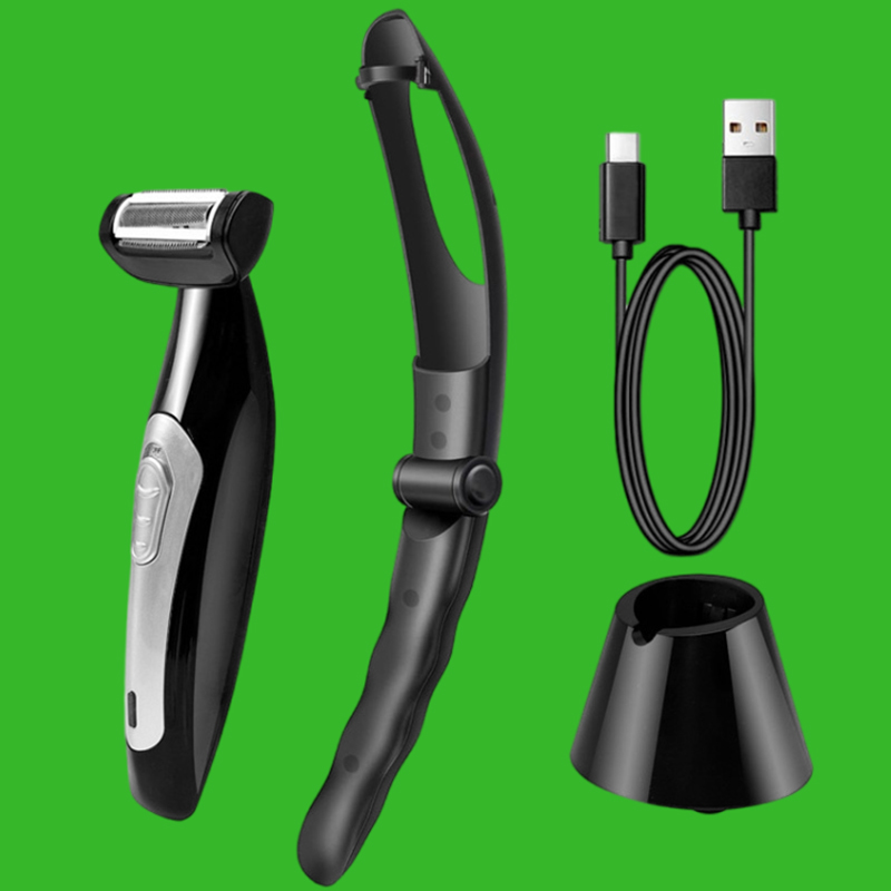 調節可能なエクストリームリーチ 取り外し可能 伸縮性ハンドル 電動バック＆ボディリムーバー ボディトリマー バックシェーバー 男性用