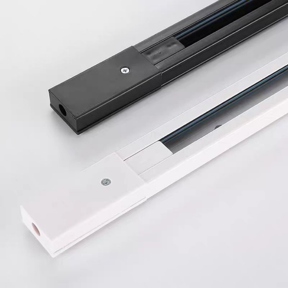 LED トラック 0.5 メートル 1 メートルライトトラックストリップ衣料品店背景壁アルミ 2 線式システムトラックライト COB スポットライトガイドレール