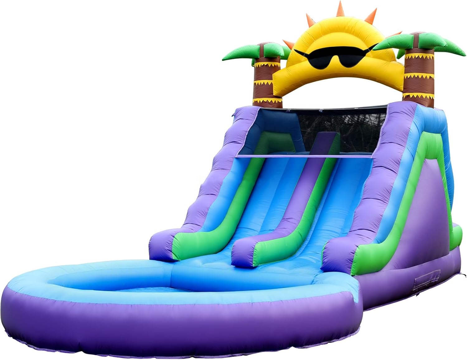 工場直接販売 6x3m 商業 15 オンス PVC インフレータブルウォータースライドインフレータブルバウンスハウス家庭用