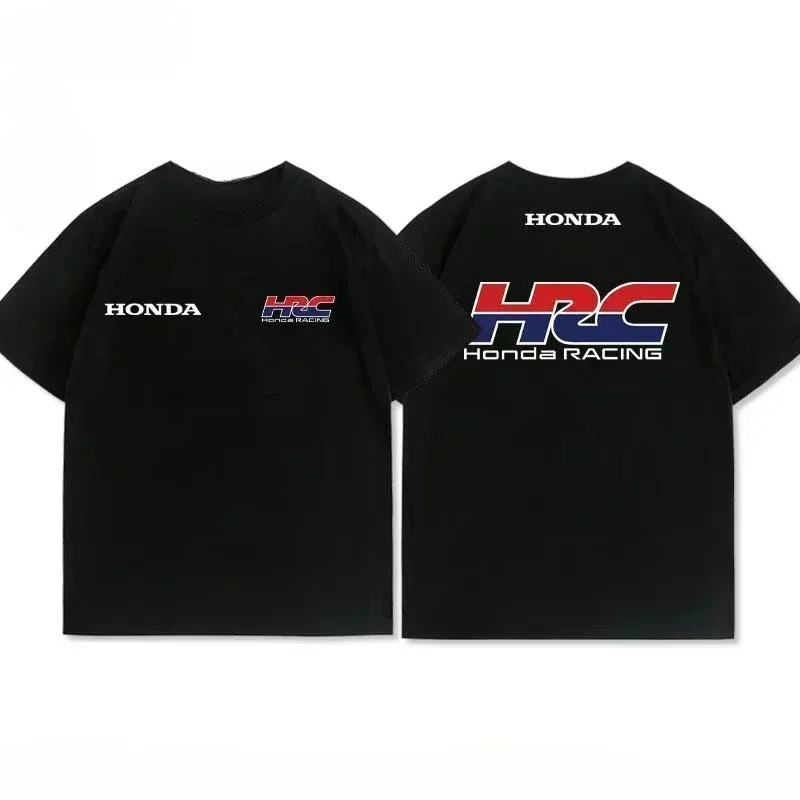 2025 汗芯通気性オートバイ Tシャツ男性と女性モト夏のファッション新 HRC ホンダレーシングプリントメンズ Tシャツ