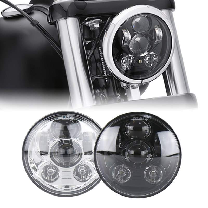 5.75 LED ヘッドランプヘッドライトハーレーストリートロッド 750/インディアンスカウトシックスティボバーに適合