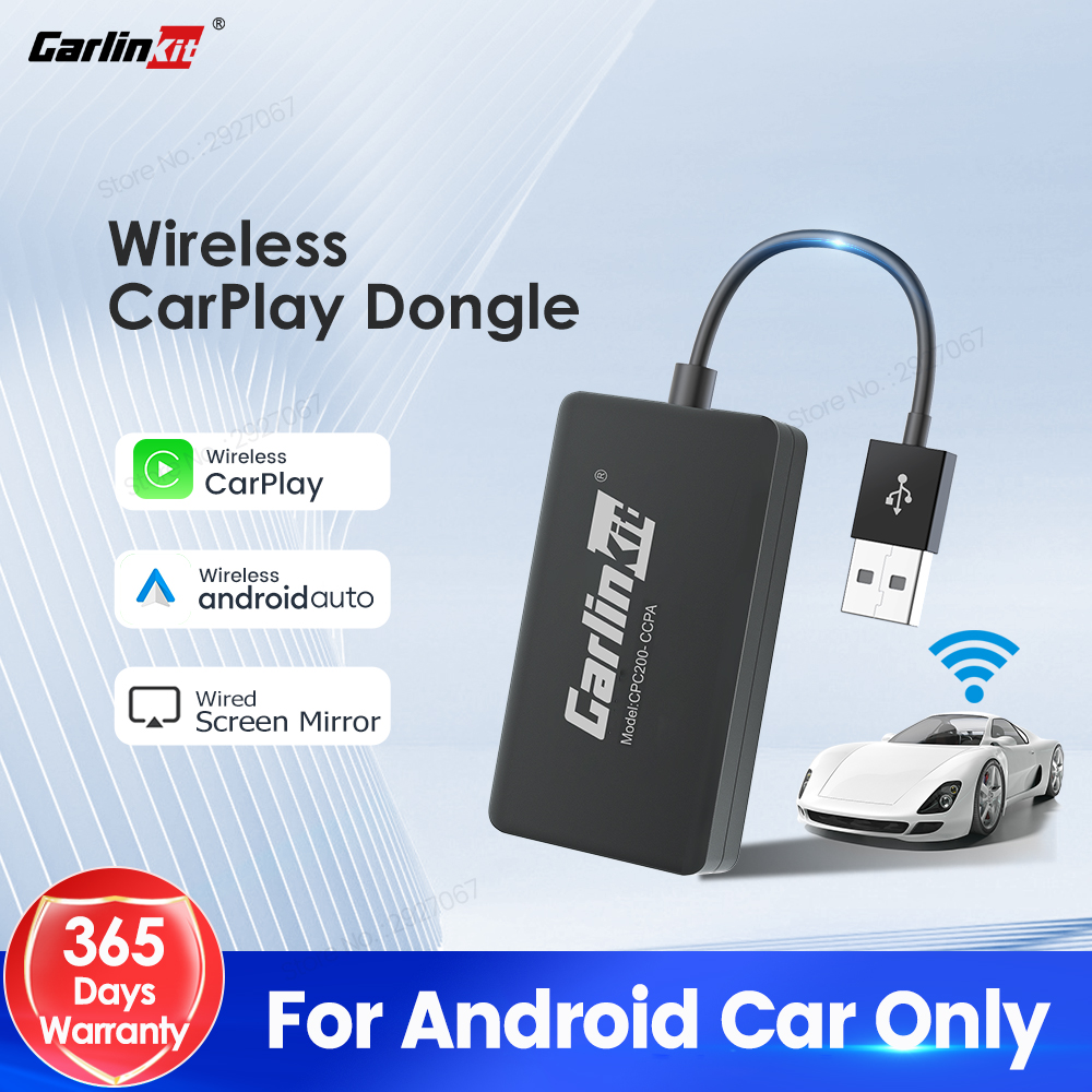 CarlinKit 有線またはワイヤレス CarPlay アダプター USB Android 自動ドングル Android カーマルチメディア Mirrorlink Waze Spotify Autokit 用