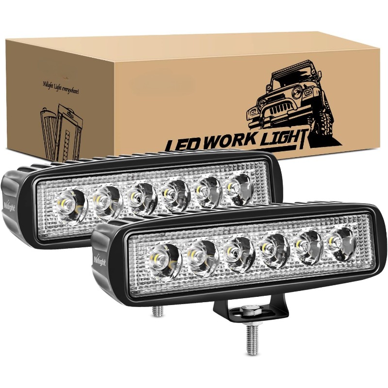 2 個の Led ライトバー 2 個 18 ワットスポットドライビングフォグライト Led ポッドオフロードライトボートライトドライビングライト Led ワークライト SUV ラム