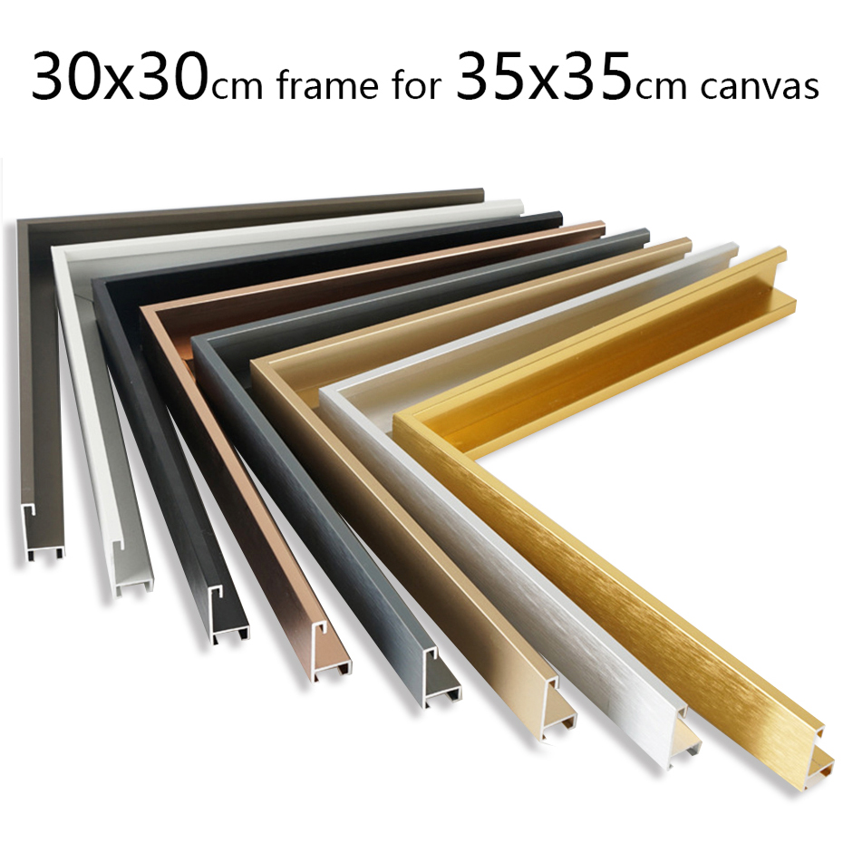 30 × 30 センチメートル外枠 35 × 35 センチメートルキャンバス絵画ゴールドアルミ合金油絵フレーム壁アート写真ポスターフレーム家の装飾