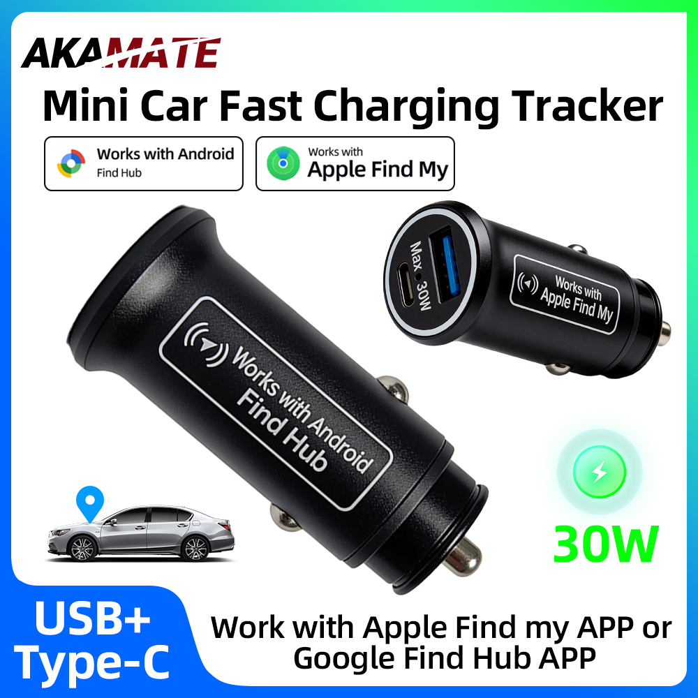 30 ワット車の充電器 USB タイプ C iPhone GPS ロケータートラッカー Apple のアプリを見つける Android 携帯電話の検索ハブ APP 紛失防止ロケーター