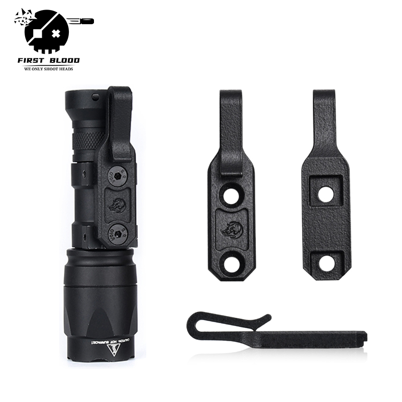 戦術的な軽量 S-CLIP Surefire Scout/Modlit PLHv2 シリーズ用ナイロンポリマー滑り止めコーティング修理されたハンドヘルド懐中電灯