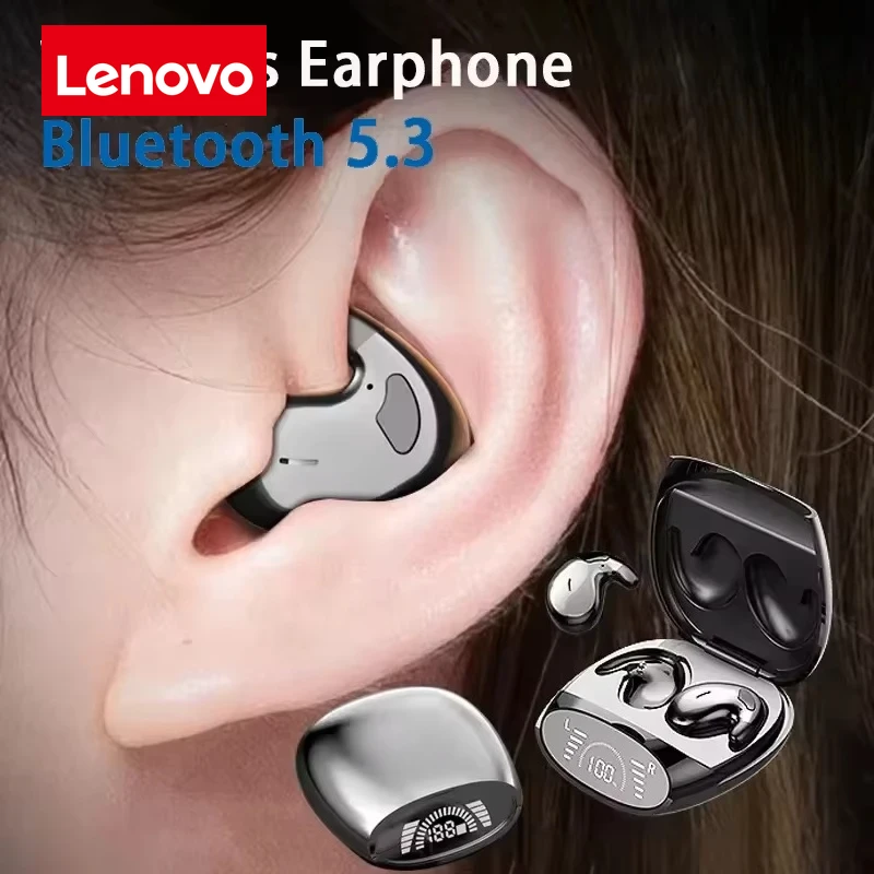 レノボワイヤレススポーツ Bluetooth ヘッドフォン超薄型 Tws デュアルイヤースリープインイヤーミニ無痛通話ノイズキャンセリングヘッドフォン