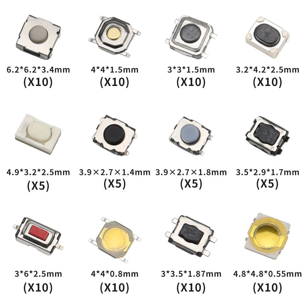 Okey Locksmith 100 個セット、耐久性のある車のキーボタンタッチスイッチ 12 個、輸入ボタンタッチスイッチ 5 個