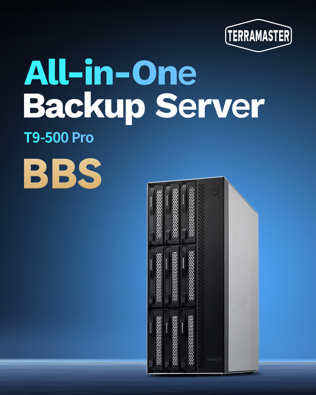 TERRAMASTER T9-500 Pro NAS ストレージ - 9Bay Core i7 1255U 10 コア 12 スレッド CPU、16GB DDR5、ネットワーク接続ストレージ (ディスクレス))