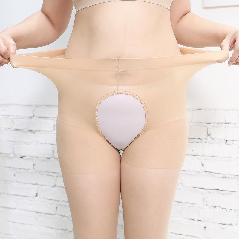 プラスサイズ プラスサイズ フリー オープン クロッチ パンスト 女性 100.00kg ファット シスター 超薄型 透明 長くなった股間 シームレス Sto