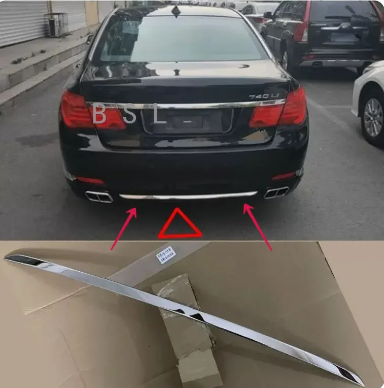 車 Bmw 7 シリーズ F01 F02 2009-2015 リアバンパーボトムカバートリム成形車のバンパーリアリップ修理された装飾ステンレス