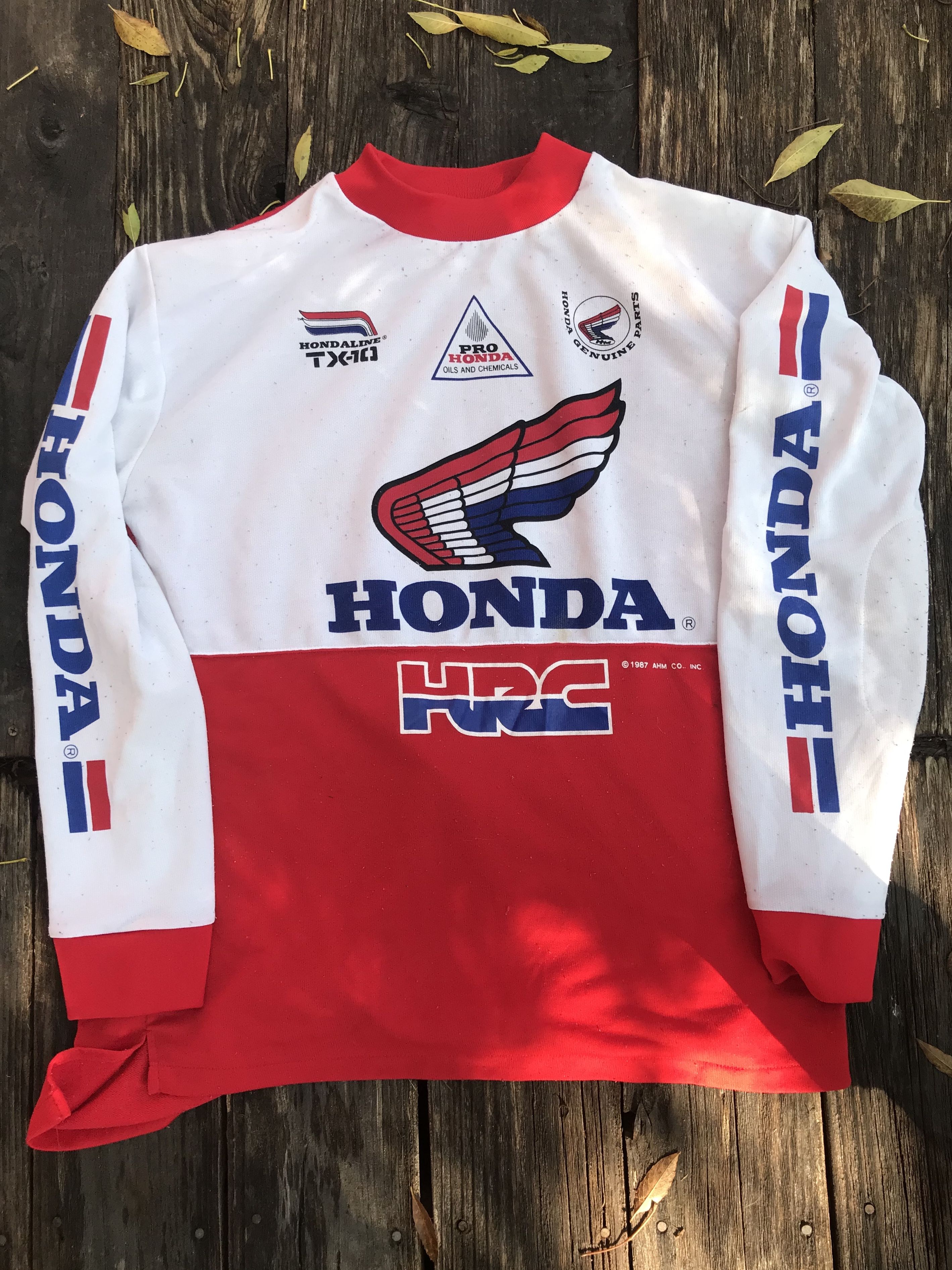 1987 ホンダ HRC セータージャージオフロードバイクジャージマウンテンヴィンテージ長袖 Tシャツトップ速乾性通気性衣類