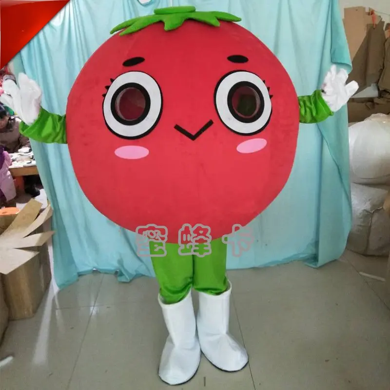 クリスマス赤いリンゴチェリートマトマスコット衣装大人の漫画のキャラクタースーツ野菜テーマコスプレ衣装カーニバルファンシー