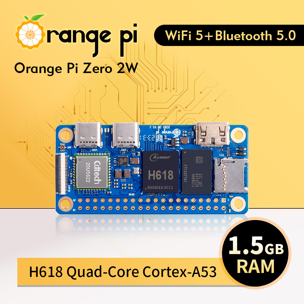 オレンジ パイ ゼロ 2 ワット 1.5 ギガバイト RAM DDR4 ミニ PC Allwinner H618 オレンジ パイ ゼロ 2 ワット WiFi Bluetooth SBC シングルボード コンピューター Zero2W