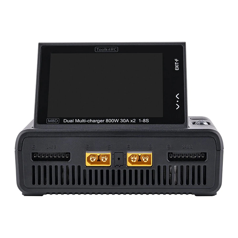 ToolkitRC M8D 800W 2*30A デュアルチャンネルタッチスクリーン DC 充電器放電器 1-8S Lipo LiHV LiFe Lion バッテリー用