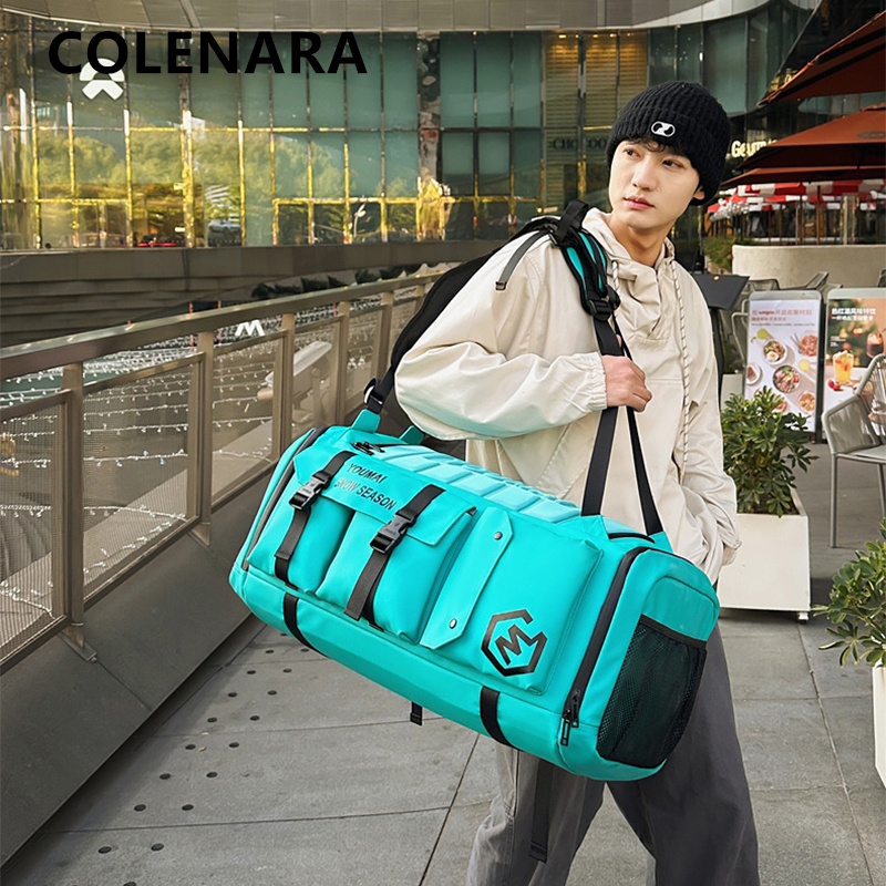 COLENARA オックスフォード布ハンドバッグ多機能大容量スキーバックパック耐摩耗性ショルダー収納バッグ荷物バッグ