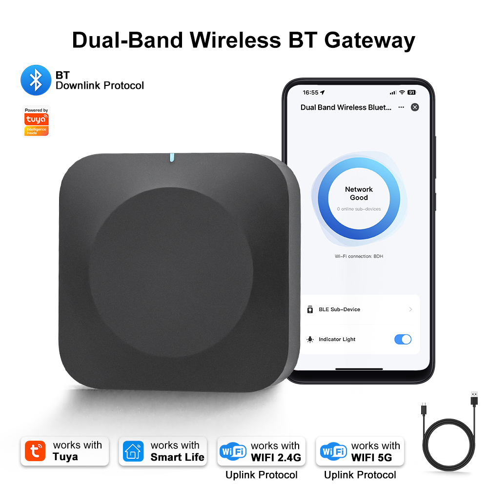 Tuya 2.4G/5G WiFi Bluetooth デュアルバンド ゲートウェイ ハブ スマート ホーム アプリ コントロール ワイヤレス ブリッジ Alexa と互換性あり
