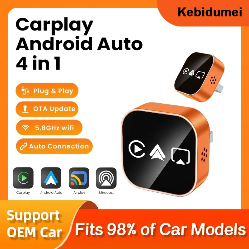 2026 アップグレード 4 In1 有線ワイヤレス CarPlay Android 自動 AirPlay ミラーリンク安定した Bluetooth アダプタアウディベンツトヨタ VW
