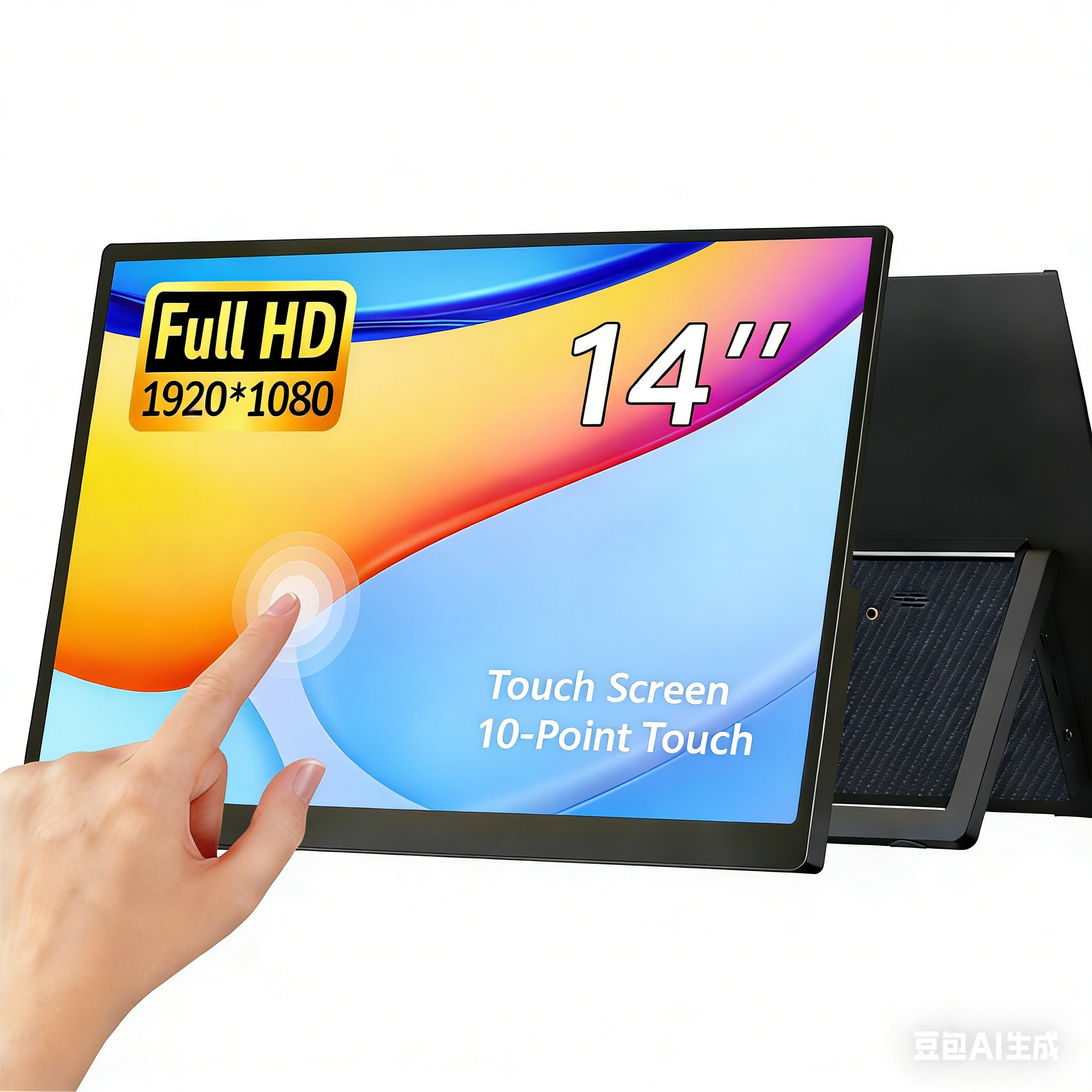 14 インチタッチポータブルモニター画面表示 16:9 フル HD 1080P ラップトップコンピュータ用外部タッチモニター