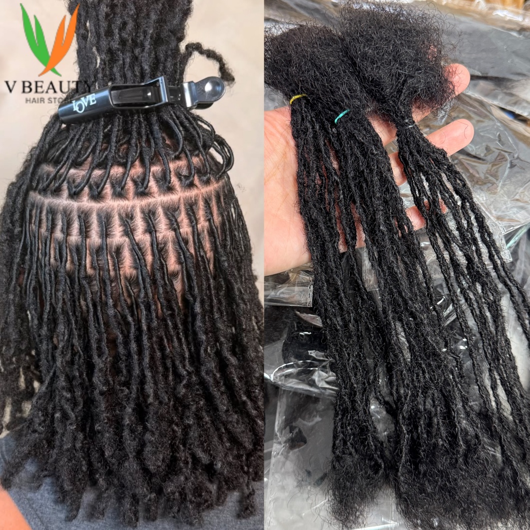 卸売 SisterLocs コイル状の端と連動本物の人毛永久マイクロ Locs エクステンションナチュラルソフトドレッドロック