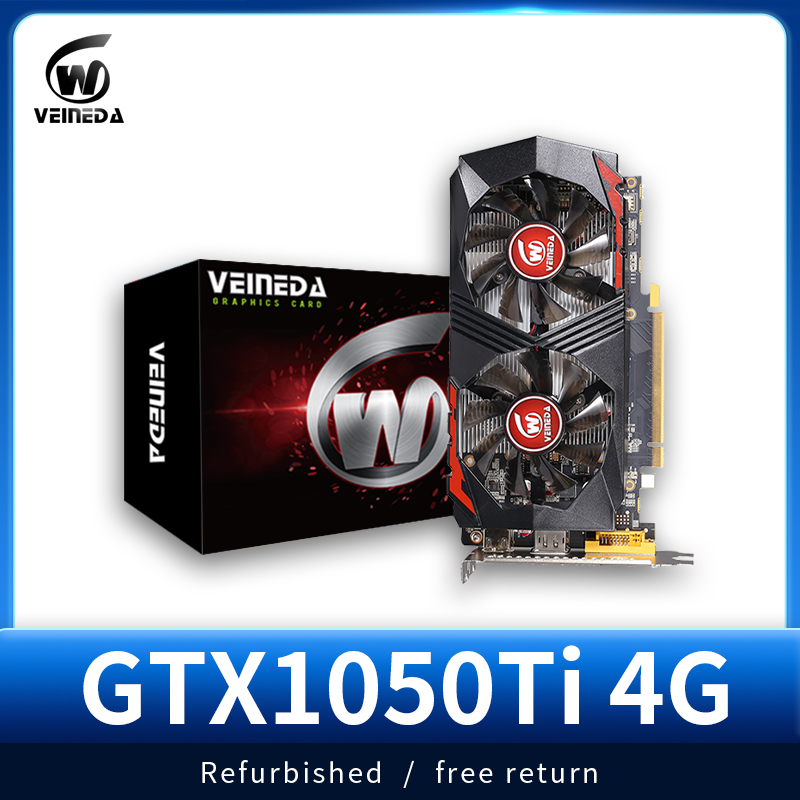 VEINEDA ビデオカード 1050 Ti 4GB GDDR5 128ビット グラフィックカード PCゲーミングGPU 非RX 580 570