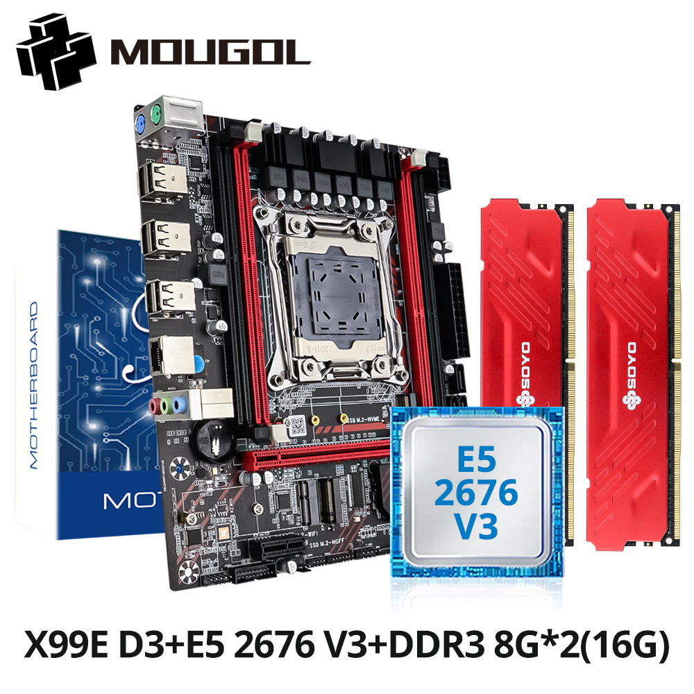 MOUGOL X99 ゲーミング マザーボード キット (Intel E5 2676 V3 CPU 搭載)