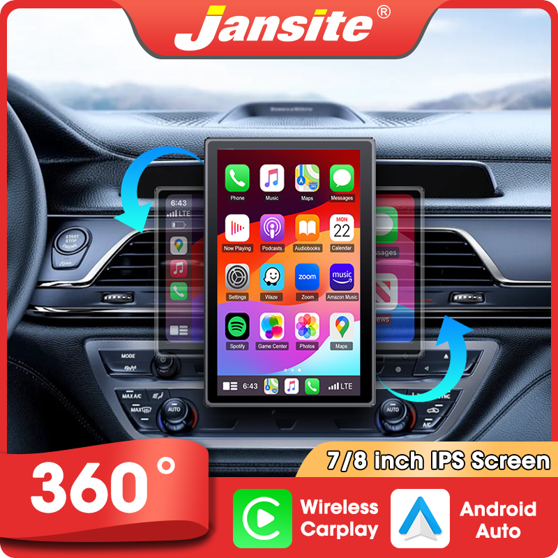7 インチ回転可能な Carplay スクリーンサポート水平および垂直車ポータブルマルチメディアプレーヤー Android 自動 GPS ナビゲーション FM AUX
