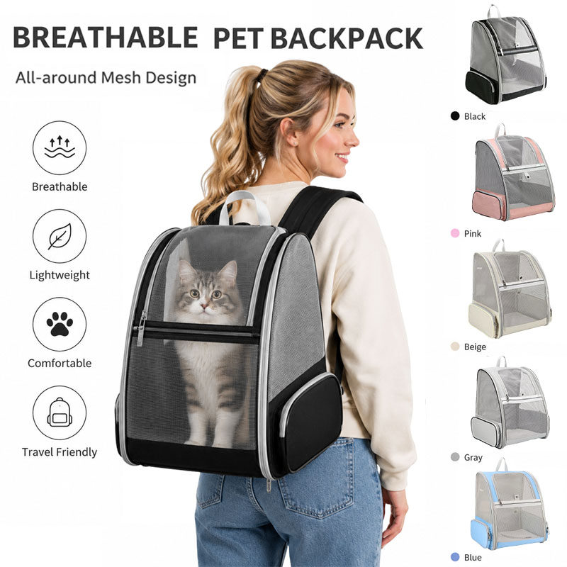 夏猫キャリアバックパック通気性メッシュ小型犬猫バックパック旅行アウトドアアクティビティ大容量子猫ハンドバッグ