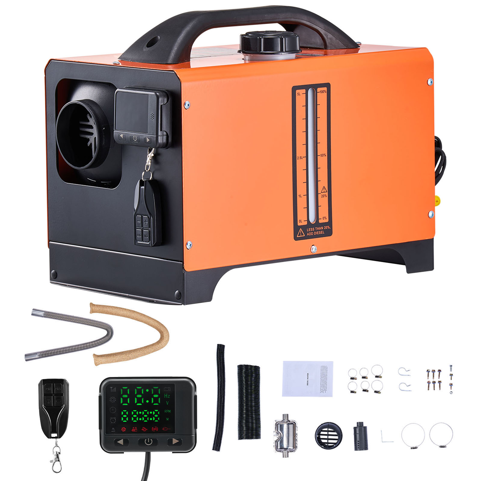 SucceBuy 8KW ディーゼルエアヒーター DC12-24V ディーゼルパーキングヒーター リモコン付き 音声アナウンスカーヒーター RV トラックに適合