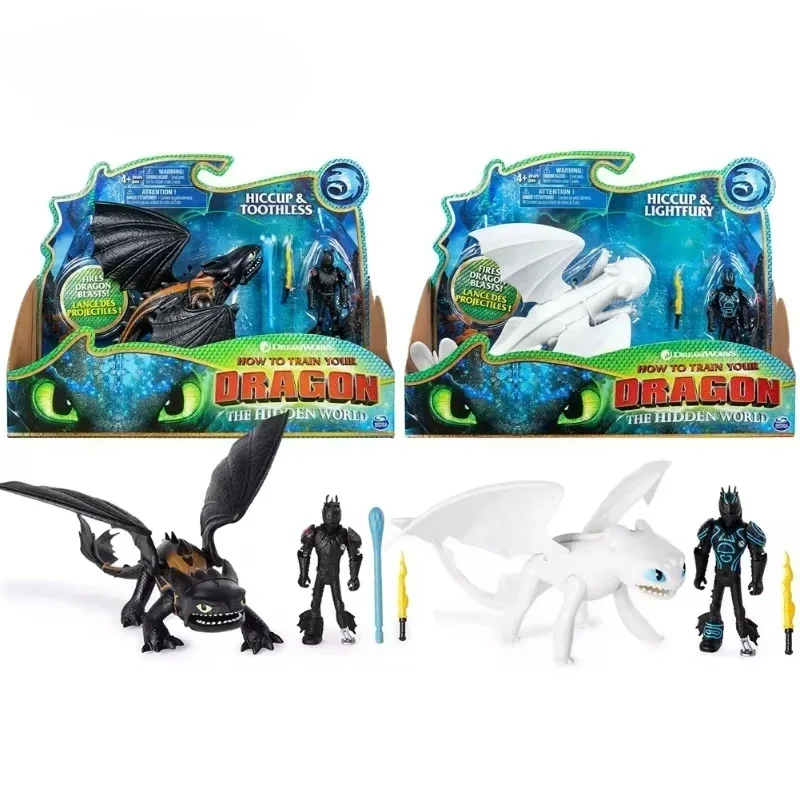 Toothless Light Fury オリジナルアクションフィギュアアニメ How To 漫画 Train Your Dragon 本物のアニメフィギュアおもちゃ子供の誕生日ギフト
