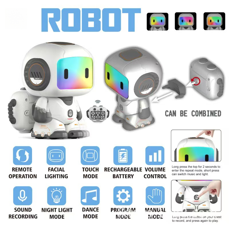 新しい売れ筋のインテリジェント タッチ ロボットは、録音、ダンス、歌唱し、子供たちと対話して、初期の物語の機械おもちゃを教えることができます。
