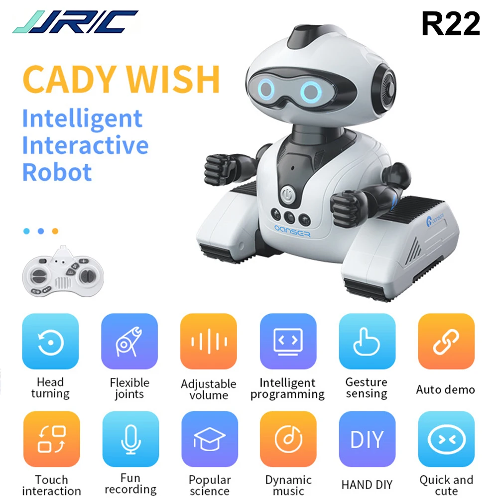 JJRC R22 インテリジェントリモコンロボット玩具ジェスチャーセンシング音楽録音教育プログラミング科学普及ロボット