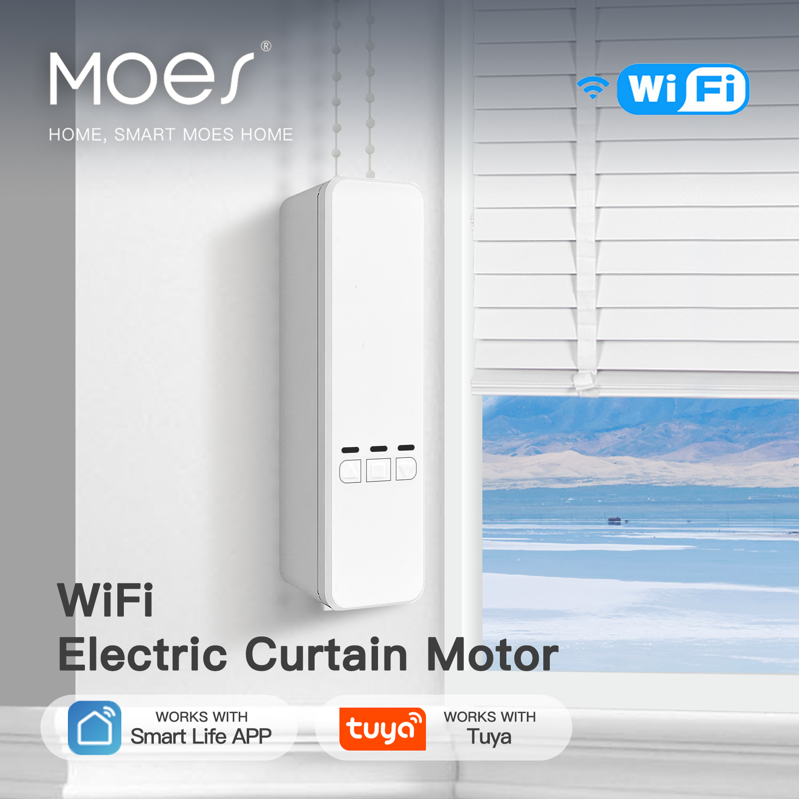 MOES Tuya WiFi スマートモーター電動チェーンローラーブラインドシェードシャッタードライブ RF リモートキットスマートライフアプリ (Alexa/Google 経由)