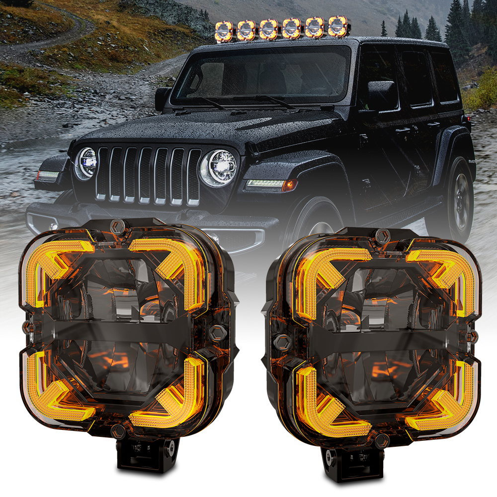 60 ワット車 Led ワークライトバー 12v スポットランプアンバー DRL ドライビングランプトラクターボート自動オフロード 4x4 SUV ATV ヘッドライト