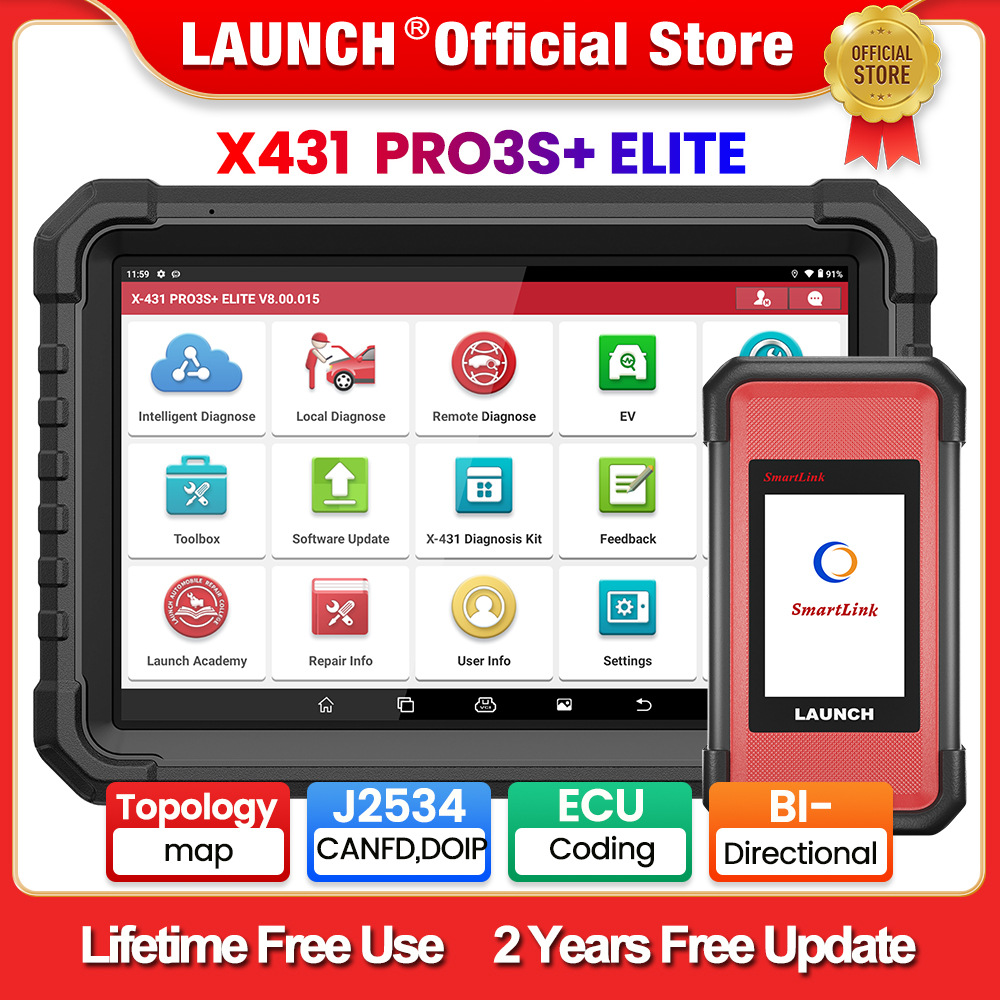 起動 X431 PRO3S ELITE 車診断ツール J2534 プログラム トポロジ マップ ECU コーディング自動 OBD OBD2 スキャナー CANFD/DoIP/FCA