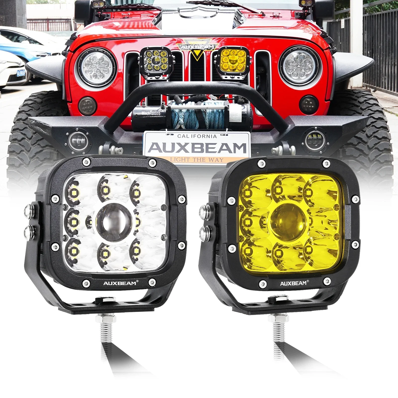 AUXBEAM 5 インチ LED ワークライト 50 ワットヘッドライトドライビングランプ 6500K オフロード Led スポットランプ IP67 防水トラック SUV 4WD ATV