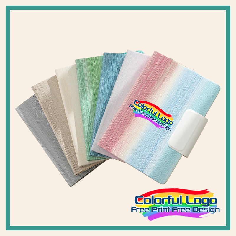 1pcs A5 Free Design Custom Logo Color Printing Gradient Colored Magnetic Buckle PU Leather Custom Diary Business Notebook