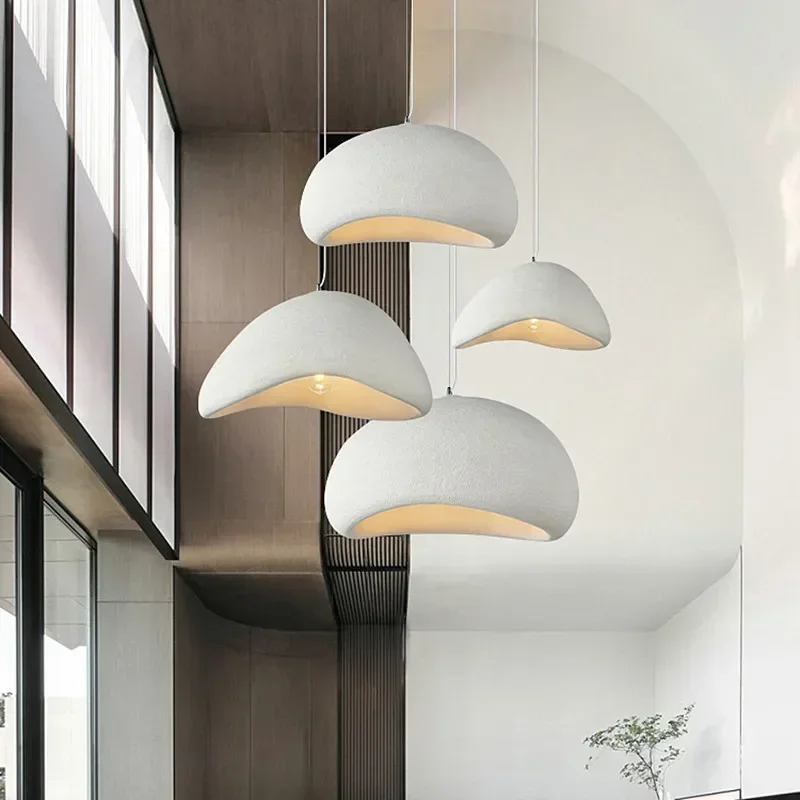 LED ペンダントライト白色樹脂ハンギングランプリビングダイニングルームレストラン装飾シャンデリアアートサスペンション照明器具