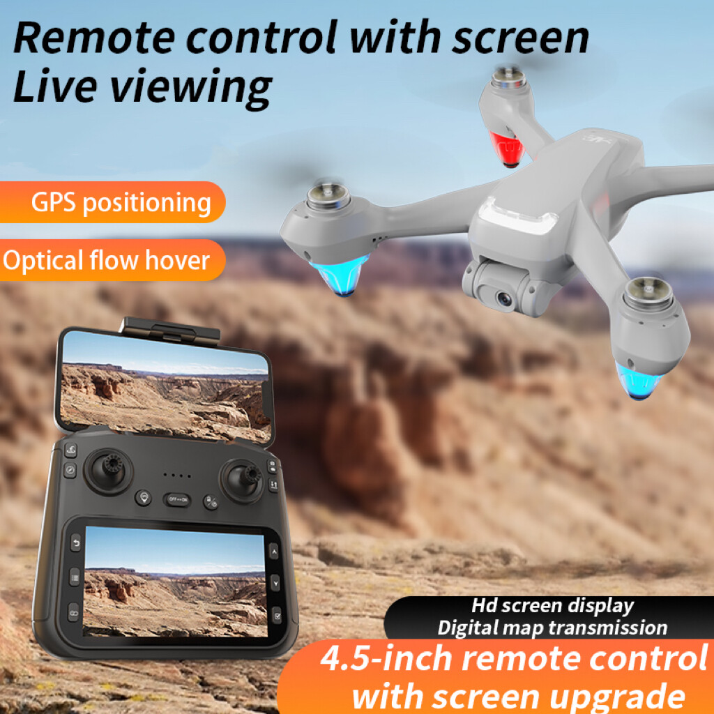 AE9 リモートコントロールドローン GPS WIFI FPV 4K デュアルカメラスマートフォロー軌道飛行クアッドコプター 4.5 インチ画面