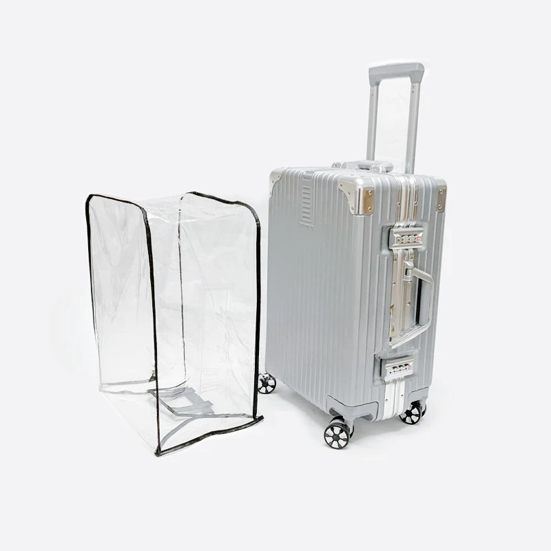 国境を越えた旅行用の透明PVC荷物カバー、ハンドル付きスーツケース保護スリーブ、防塵スポーツデザイン