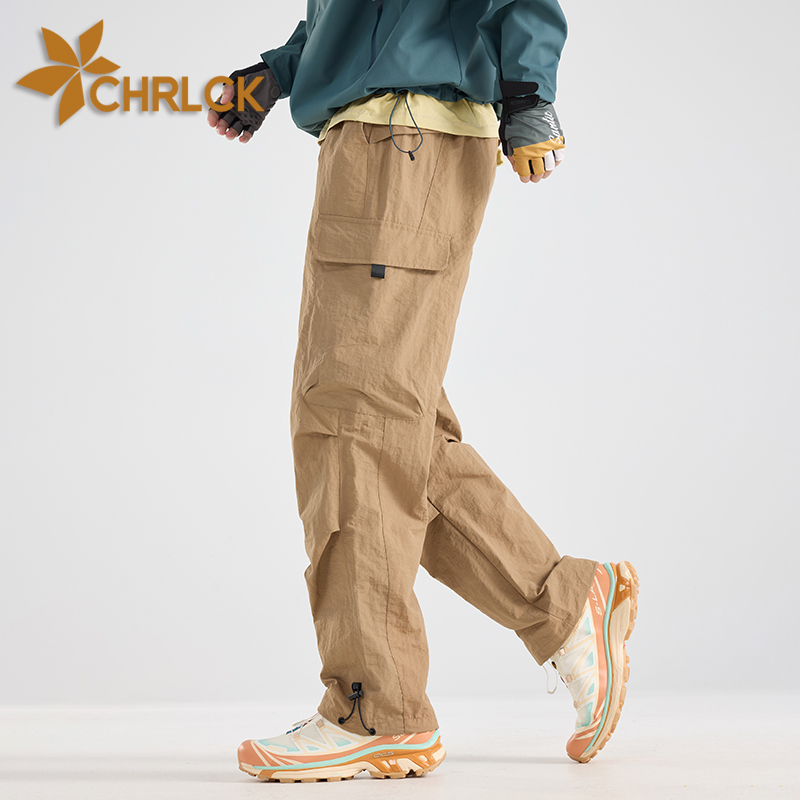 CHRLCK メンズ 撥水ハイキングパンツ耐傷性ファッションカーゴパンツ通気性ズボン釣りキャンプパンツ